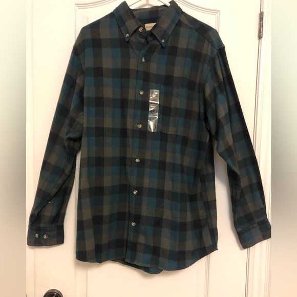 Teel, black, new mens’/unisex  plaid shirt, medium, all cotton - Picture 2 of 6